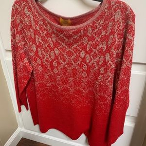 Red and gold sweater